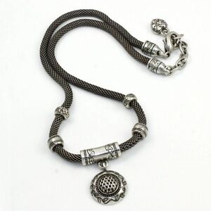 VTG BRIGHTON Silver Plated Weave Pendant Necklace